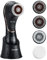 Facial Cleansing Brush, Electric Face Scrubber Rechargeable Exfoliator IPX-7 Waterproof Rotating Cleanser for Exfoliating, Massaging and Deep Cleansing for Women & Men with 4 Brush Heads Black