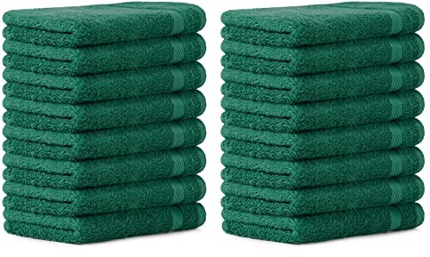 Luckytowel Waschlappen Set 50er Pack, Seiftücher 30x30 cm aus 100% Baumwolle - 600g/m² Oeko-Tex Frottee Seiftuch Set 50 Stück Grün