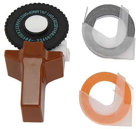 Präglad Etikettmaskin, Kompakt och Effektiv Etikettmaskin med Präglad Mini Ergonomisk Design för Kontor (Brun)