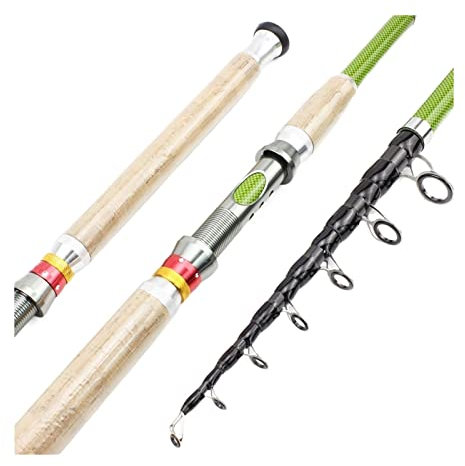 AOKLEY angelrute Teleskop Angelrute Carbon Holzgriff Spinnrute Extra schwere Karpfenangelrute 2.1m 2.4m 2.7m 3.0m 3.6m teleskoprute (Size : 2.7m)