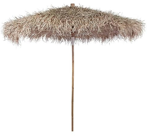 Homgoday Ombrellone in Foglie di Banano con Palo in BAMB¨´ - Diametro 210 cm, Altezza 260 cm - Protezione UV, Design Pieghevole, Ideale per Giardino, Terrazza, Spiaggia, Bar e Ristoranti