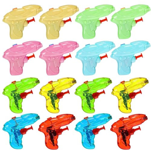 Mini Pistola Acqua 16PCS per Bambini - Set Giocattolo per Feste, Spiaggia e Piscina