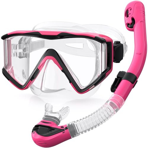 Zeligerstar Schnorchelset Erwachsene, Taucherbrille mit Schnorchel, 3-Fenster-Schnorchelmaske Anti-Fog Anti-Leck, Professional Adult Snorkeling Set für Schnorcheln, Schwimmen und Tauchen