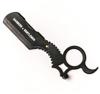 Barbers & Gentlemen Navaja Finger Razor Barbers Gentlemen, Color Negro, Mejor Agarre, Mayor Durabilidad, Preajuste de Dureza, Control Exacto, Ideal para Barbería Peluquería