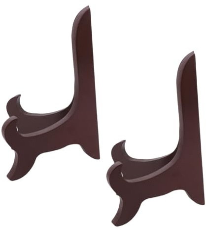 ORFOFE 2pcs Wooden Plate Holder Display Rack Rustic Desktop Photo Frame Stand for Decorative Plate Stands Display