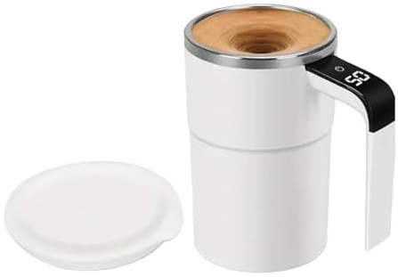 Självrörande mugg – 380 ml automatisk blandningsnyhet | magnetisk självrörande med lock – för kvinnor män honung bar födelsedag jul kontor