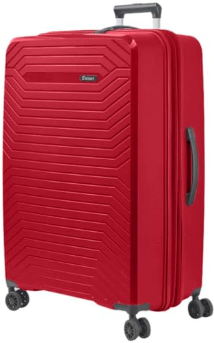 SISET Air Nova - Maleta de Viaje Grande (23Kg) Expandible (76x52x32/35cm), Fabricada en Polipropileno, 4 Ruedas Dobles Silenciosas y Cerradura Combinación TSA. (Grande XL), (115L), (4.5kg), (Roja).