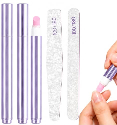 3 unidades 3 en 1 quitacutículas, quitacutículas, lápiz de cuidado de uñas con punta de cerámica, lápiz de cuidado de uñas, cuida el lecho de la uña y los bordes de las uñas, para uñas secas y