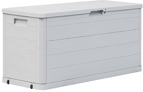 vidaXL Baule da Giardino 280 L Grigio Chiaro Cassetta Contenitore Cassapanca
