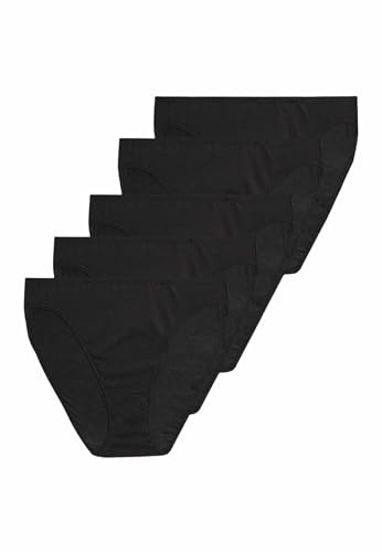 Marks & Spencer Lot de 5 Culottes échancrées en Coton et Modal Noir UK 6 (EU 34)