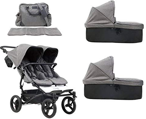 Ausstellungsstück MB Zwillingswagen Duet V3.2 Luxury Collection + Wickeltasche + 2 Babywannen Carrycot V3.2 - herringbone