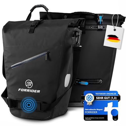 Forrider Gepäckträgertasche Hero | wasserdichte Fahrradtasche für Gepäckträger | Umhängetasche [27Liter] mit MagnetLock & Schultergurt für jedes Fahrrad & E-Bike | Fahrradtaschen Gepäckträger Tasche