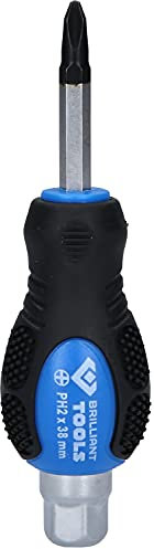 BRILLIANT TOOLS BT034809 Destornillador de estrella con tapa protectora de impactos, PH2 [Powered by KS TOOLS]