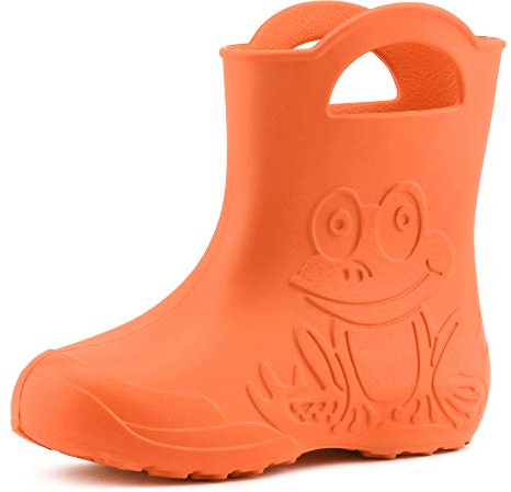 Ladeheid Eva federleichte Kinder Gummistiefel für Jungen und Mädchen Regenschuhe Bequeme und wasserdichte Regenstiefel Kinder LA-CA-01 (Orange (151c), 32/33 EU)