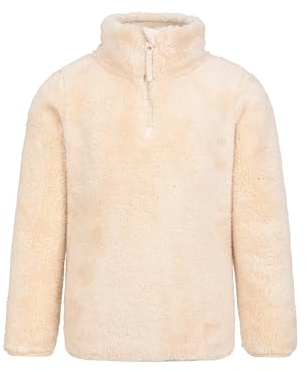Mountain Warehouse Teddy Unisex-Fleece für Kinder, mit halbem Reißverschluss - leicht, atmungsaktiv, warm und kuschelig, für Jungen und Mädchen, Sweatshirt - für draußen Beige 152 (11-12 Jahre)