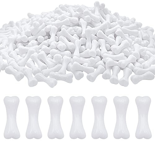 XIPEGPA 400 st mini skelettben plastben vita falska ben små miniatyrben för hantverk dekor skelett festtillbehör