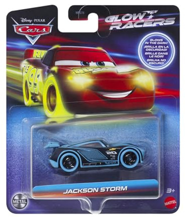 Disney Bilar Jackson Storm Glow Racer leksaksfordon för åldrarna 3 och uppåt