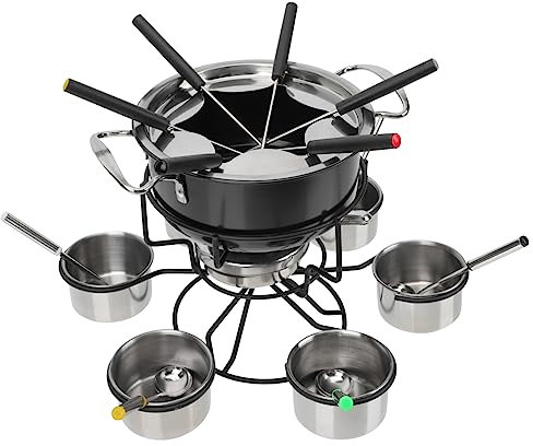 Cabilock 1ensemble Pot à Fondue Inoxydable avec Revêtement Antiadhésif pour Chocolat Et Fromage pour Soirées Fêtes Et Dîners Plein Air