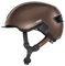 ABUS Urban Helm HUD-Y - mit magnetischem, aufladbarem LED-Rücklicht & Magnetverschluss - cooler Fahrradhelm für den Alltag - für Damen und Herren - Braun, Größe L