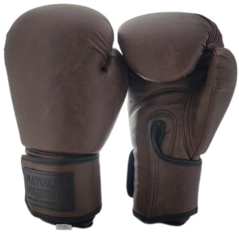 MMASPORT The Fight Evolution guantes de boxeo vintage boxing gloves guantes de boxeo retro estilo clásico (10 OZ, café)