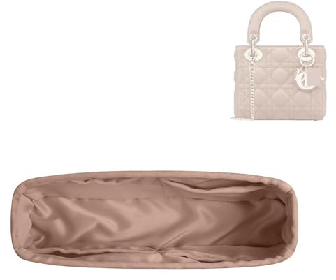 DGAZ Handtasche Tasche Organizer, Seide Tasche Innentasche für Lady Dior, Seidige Berührung Taschenorganizer Shaper Einsatz (Quebracho, Lady Dior Large)