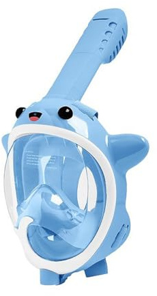 Beowanzk Snorkelmask för barn, snorkelmask, snorkelmask för barn, dykmask, dykutrustning, simmask, snorklingsset, snorkelmask för barn (ljusblå)