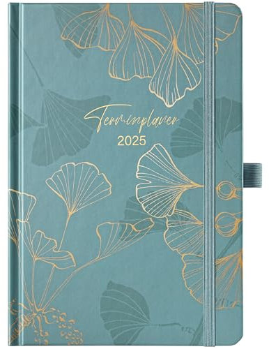 Terminkalender 2025 2026 - A5 Kalender 2025 2026 von Aug. 2025 bis Sep. 2026, Kalender 2025 2026 Buchkalender, Wochenplaner 2025 2026 mit Innentasche, Elastischer Verschluss, 21.3 x 14.7cm