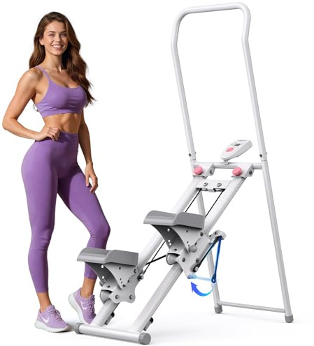 MERACH Stair Stepper for Home Gym Exercise, New Version Vertical Climber Machine for Full-Body Workout, Compact Folding Cardio Exercise Climber with Extended Step Range, Adjustable Handlebar & Pedals