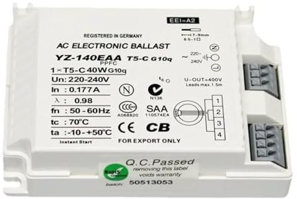ATGADNXMUW Ballast électronique YZ-140EAA 40W AC 220-240V, Lampe Fluorescente for Lampe annulaire T5 Standard