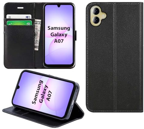DN-Technology For Samsung Galaxy A07 Case Flip Wallet [Card Holder] BLACK