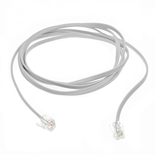JZK 2 m Blanc RJ11 câble, ligne téléphonique haut débit, câble internet, câble DSL, rallonge téléphonique, pour ADSL, modem, téléphone fixe, routeur