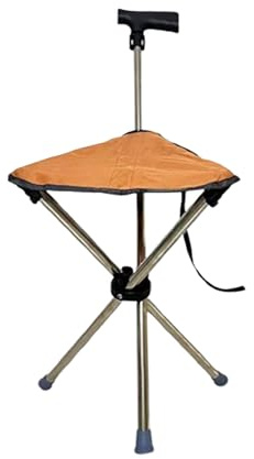 Silla plegable de bastón con asiento, diseño portátil y ligero para adultos y personas mayores, ideal para uso doméstico y exterior