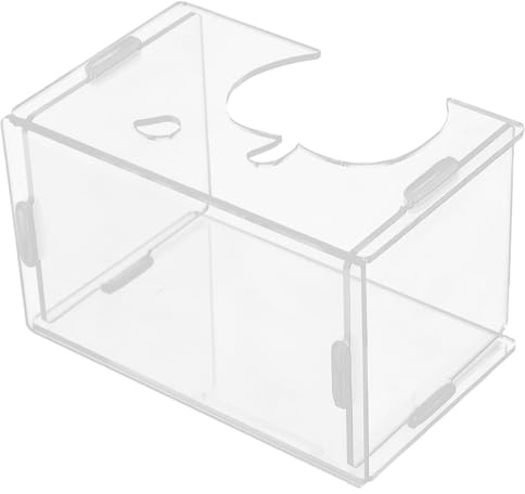 Kisangel Escondite Transparente para Hámster de Acrílico Multifuncional, Casa Refugio para Animales Pequeños como Erizos y Jerbos, Diseño Claro y Resistente para Jaulas