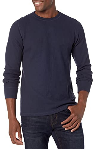 Amazon Essentials Men's Regular-Fit Long-Sleeve Cotton Blend Waffle Shirt