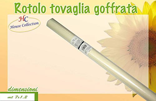 Rotolo, tovaglia , goffrata, crema, 7 metri, 120 cm