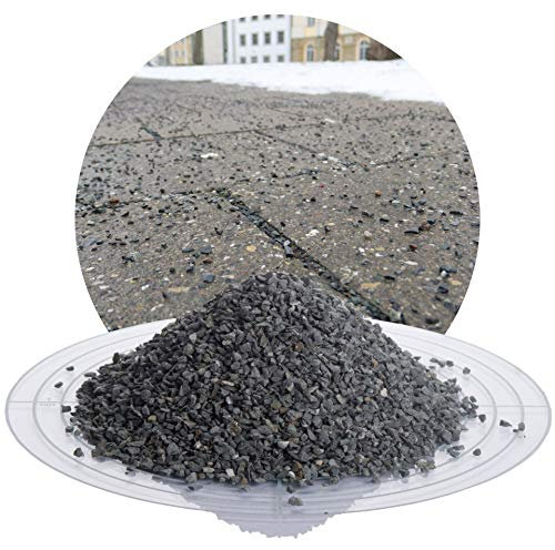Schicker Mineral Umweltfreundlicher Streusplitt aus Diabas Hartstein, 15 kg Winterstreugut, salzfrei, verschiedene Körnungen: fein/grob/mittel, reines Naturprodukt (Diabas Streusplitt, 1-3 mm)