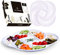 VALLENWOOD Reusable White Serving Platters Tray for Partys. Unbreakable Melamine. Appetizer Sectioned Platter. Vegetables, Fruits, Foods, Snack with compartments. Chip and Dip Serving Dish (123-X2)