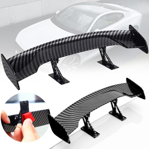 Mikqky Mini Spoiler Posteriore, Spoiler Auto Universale, Mini Alettone Posteriore Nero Per Auto Senza Punzonatura, Mini Ala Posteriore Per Auto Con Texture In Fibra Di Carbonio