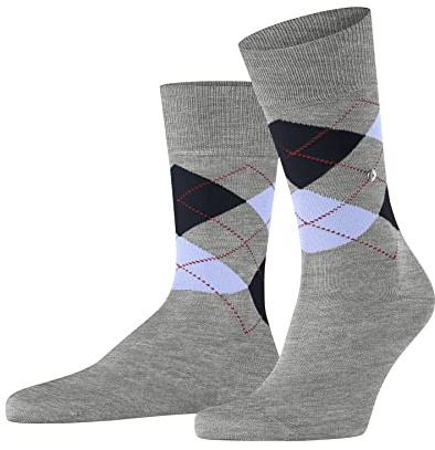 Burlington Manchester M So algodón estampados 1 par, Calcetines Hombre, Gris Concrete Melange 3615, 40-46