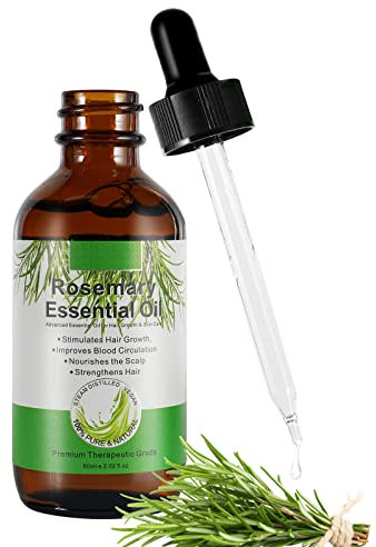 Rosmarinöl Haare 60ml Ätherisches Rosmarin Öl vegan Wachstum Anti Haarausfall für Neues Haarwachstum Stimuliert Fördert Dickeres Volleres und Schneller