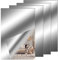 QESSUVNC 4 Stücke Spiegelfolie Selbstklebend Spiegel, Flexibler Klebespiegel Nicht Glas Spiegelfliesen Selbstklebend Fliesenspiegel Wandaufkleber für DIY Hause Badezimmer Wanddekoration (4 x 6 Zoll)