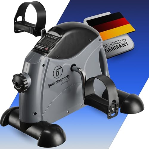 Fjoerdesports Mini-Heimtrainer, Arm- und Beintrainer, Bewegungstrainer, 2 in 1, mit Trainingsdisplay, Hometrainer, Verschiedene Widerstandsstufen, Ausdauertraining, grau(41 x 40 x 30,6 cm)