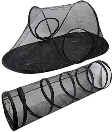 Tunnel pour animal de compagnie, tente pliable pour chat, maison de jeu portable en maille, tente avec tunnels pour chats d'intérieur et d'extérieur