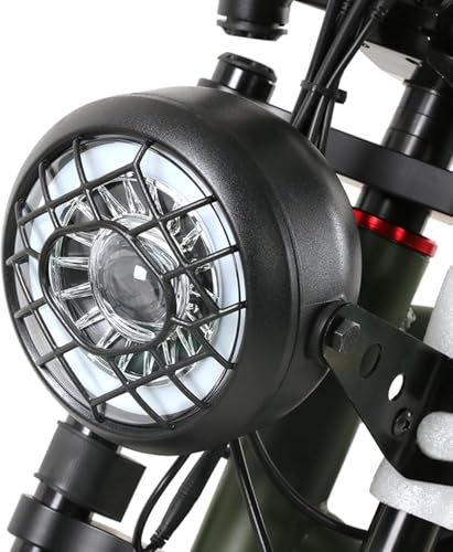 Nulkomma E-Bike Head Light Bicycle Retro LED 24V 36V 48V Front Light Waterproof 3-Pin Male Connector Super Bright LED Headlight Ultra Bright Safety Light Mounting on Front Fork