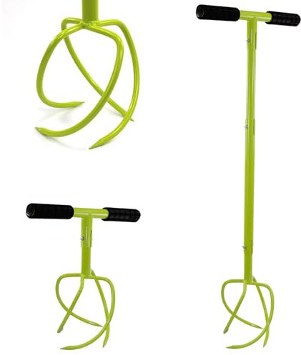 Crystals Hand Twist Tiller Manual Cultivator,Manual Post Hole Digger for Gardening, Garden Flower Planting, Bulb Planting, Ice Holes, Post Holes, Mixing Fertilizer – 900mm x 370mm