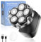 Rasoir Tete Chauve Homme, Rasoir Electriques Hommes, 6D Flexible Tête de Rasage, Tête Magnétique, Utilisable à sec et Sous L'eau, port USB-C, pour Hommes Chauves avec Écran LED.