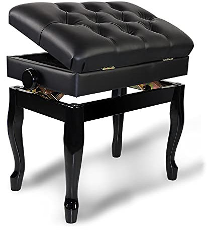 XAoSCd Tabouret De Piano en Bois avec Hauteur Réglable De 10 Cm, Tabouret De Clavier Moderne avec Compartiment De Rangement pour La Musique, Pieds Incurvés, Beau Paysage,