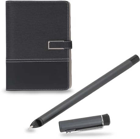VBESTLIFE Smart Pen and Notebook, BT Smartpen Writing Set, Support OCR Recognition, Real time Sync for Digitizing, Storing, and Sharing Paper Notes (Black Patchwork)