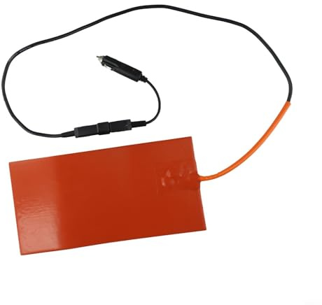 TONIXY Tappetino riscaldante in silicone, 12 V, 100 W, per borsa per la consegna del cibo, tappetino riscaldante arancione con termostato limite di 65 °C, riscaldatore flessibile 152 x 304 mm per
