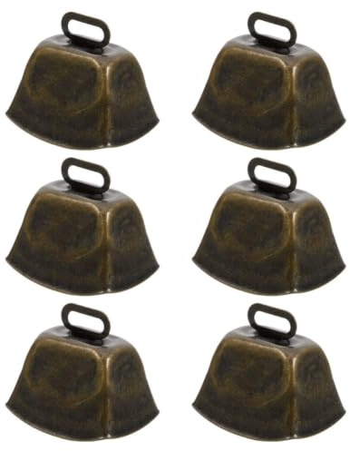 Toddmomy 6 Pezzi Campanacci per Mucche in Ferro Bordo Arrotondato Campanelle Vintage per Bestiame Uso Versatile e Aspetto Artistico per Pastorizia e Regali